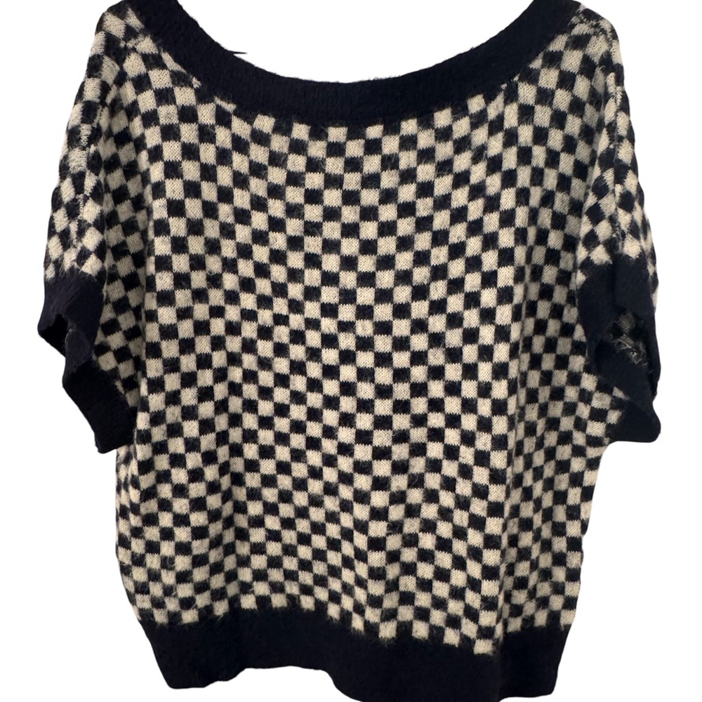 Free People Through The Motions Checked Sweater Vest Size XS - Picture 3 of 5
